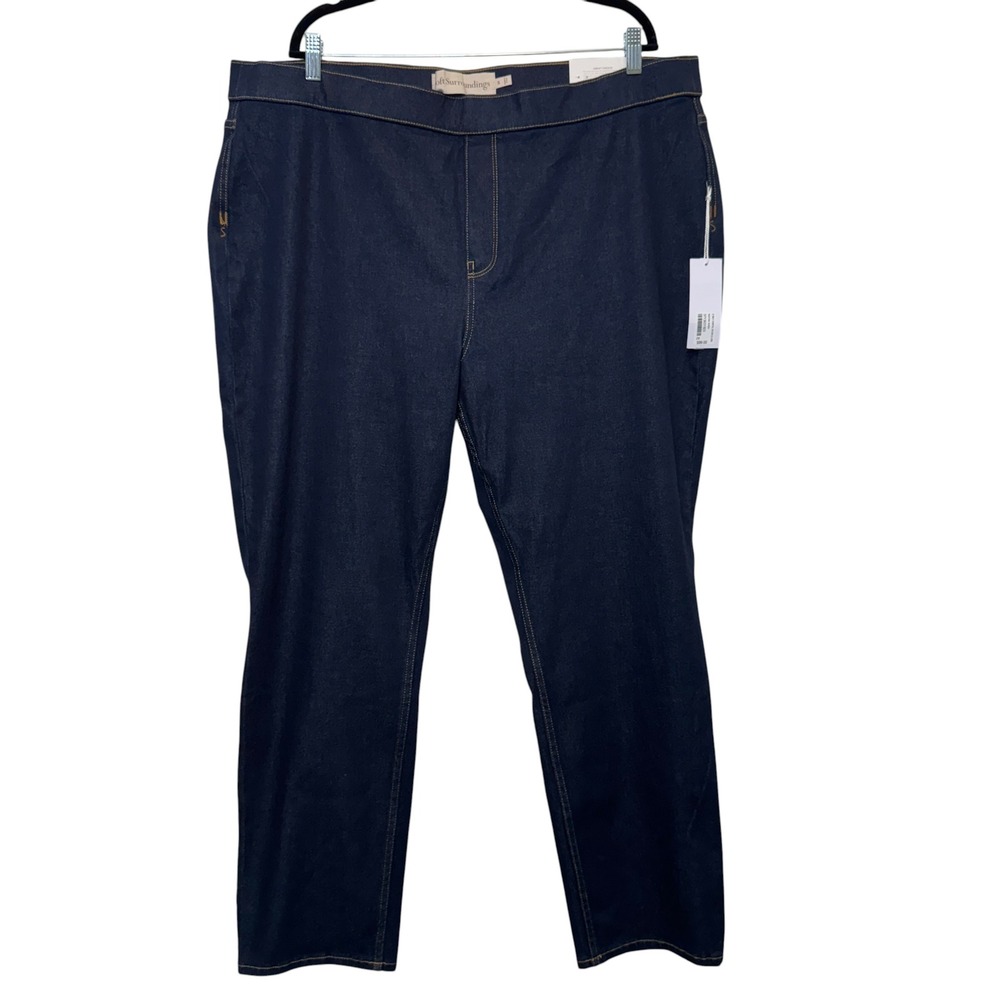 Soft Surroundings Ultimate Denim Slim Leg Jeans 2X Blue Pull On Stretch Classic
